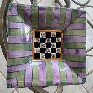 MacKenzie-Childs Hand Painted Ceramic ‘Torquay Kelp Urchin’ 6-Inch Square Bowl